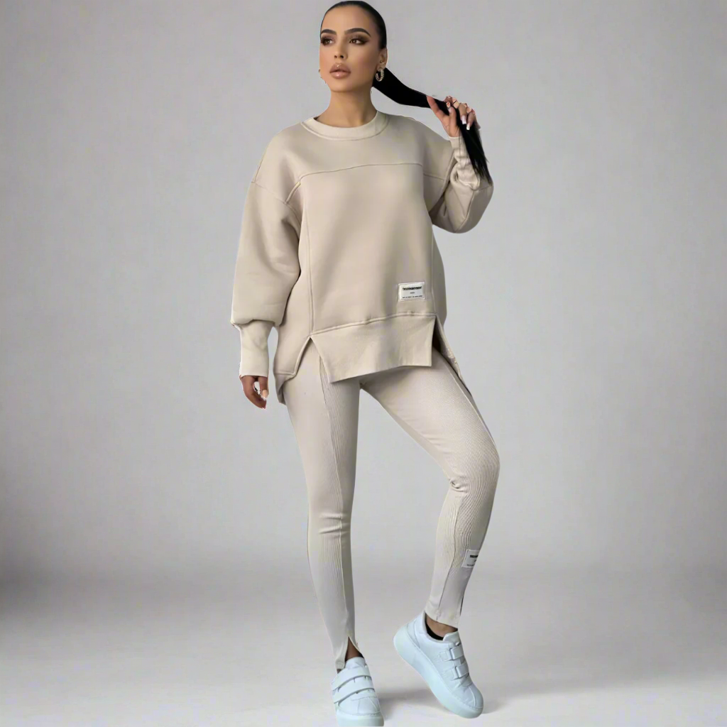 "Set med avslappnade sweatshirt-leggings"