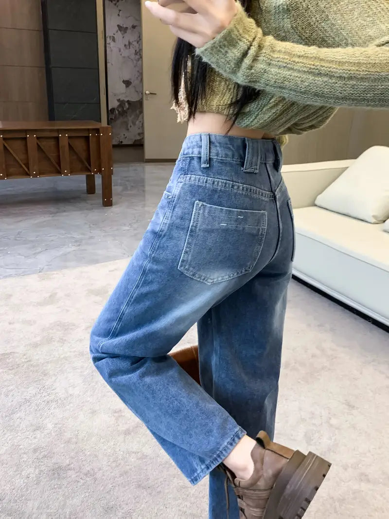Högmidjade Baggy Jeans Ny Stil 2025