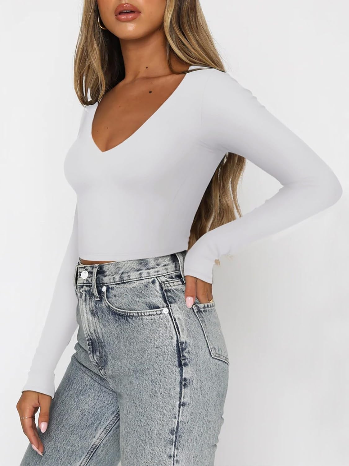 Elegant cropped damtopp