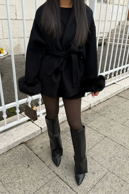 Ellie | Ullrock med pälsdetaljer