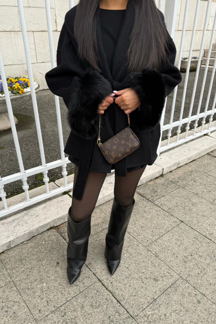 Ellie | Ullrock med pälsdetaljer