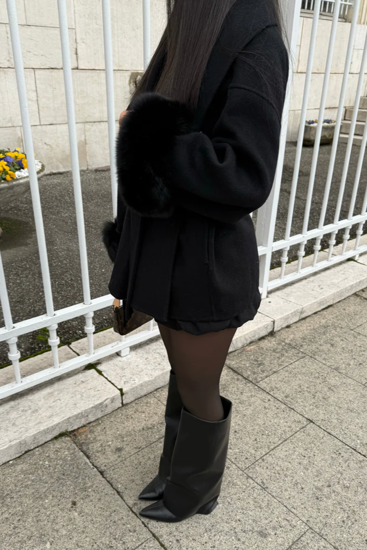 Ellie | Ullrock med pälsdetaljer