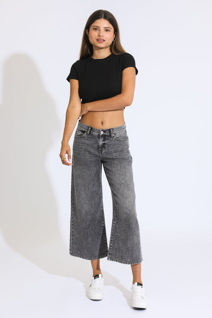 JAYCIE CLASSIC LOWRISE WIDE LEG JEANS - KOLSVART