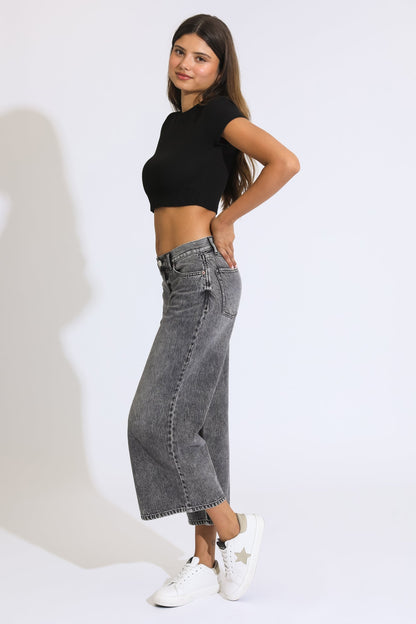 JAYCIE CLASSIC LOWRISE WIDE LEG JEANS - KOLSVART