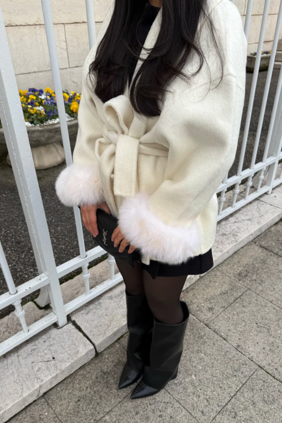 Ellie | Ullrock med pälsdetaljer