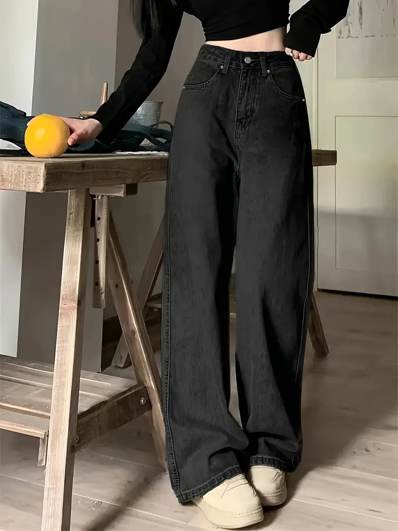 Högmidjade Baggy Jeans Ny Stil 2025
