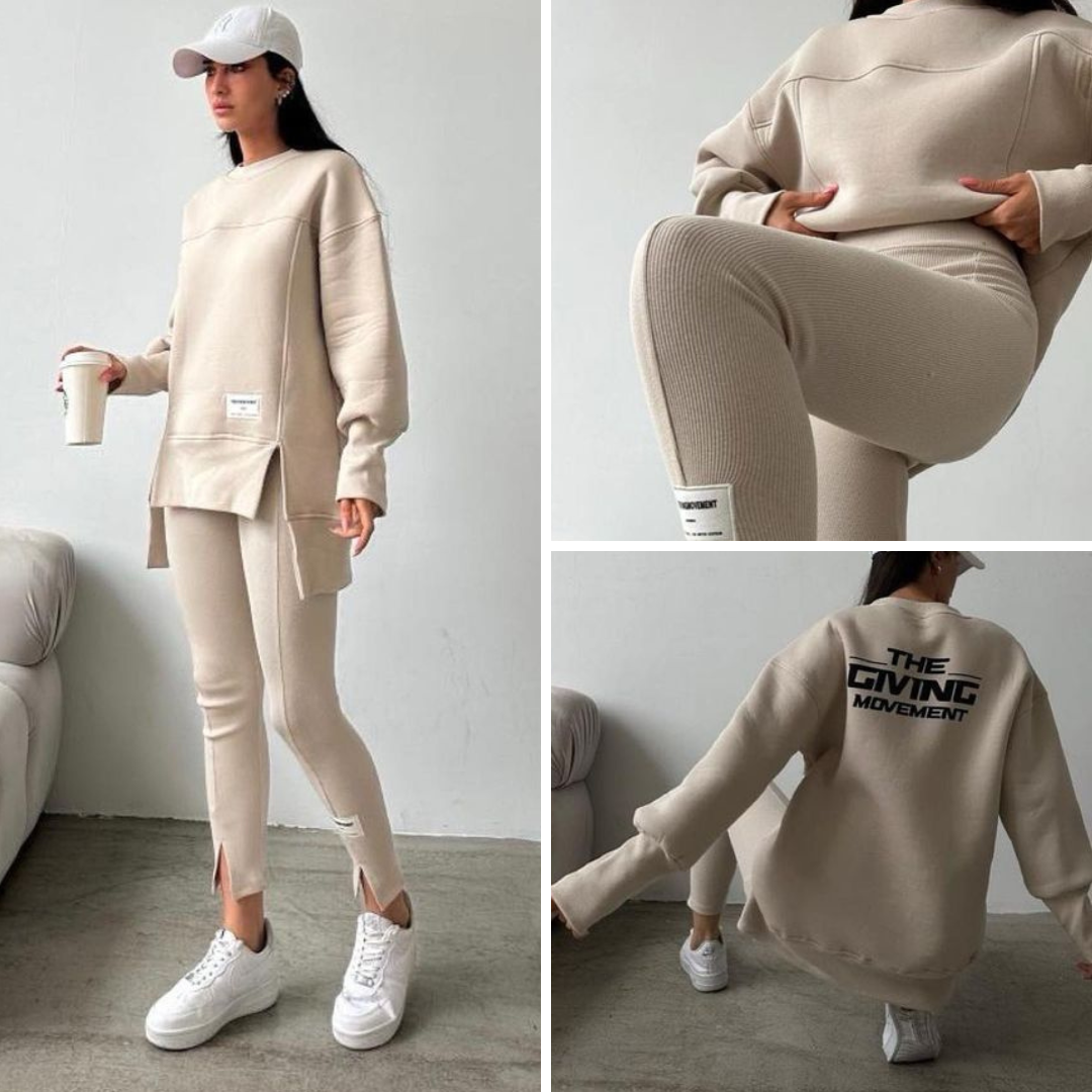 "Set med avslappnade sweatshirt-leggings"
