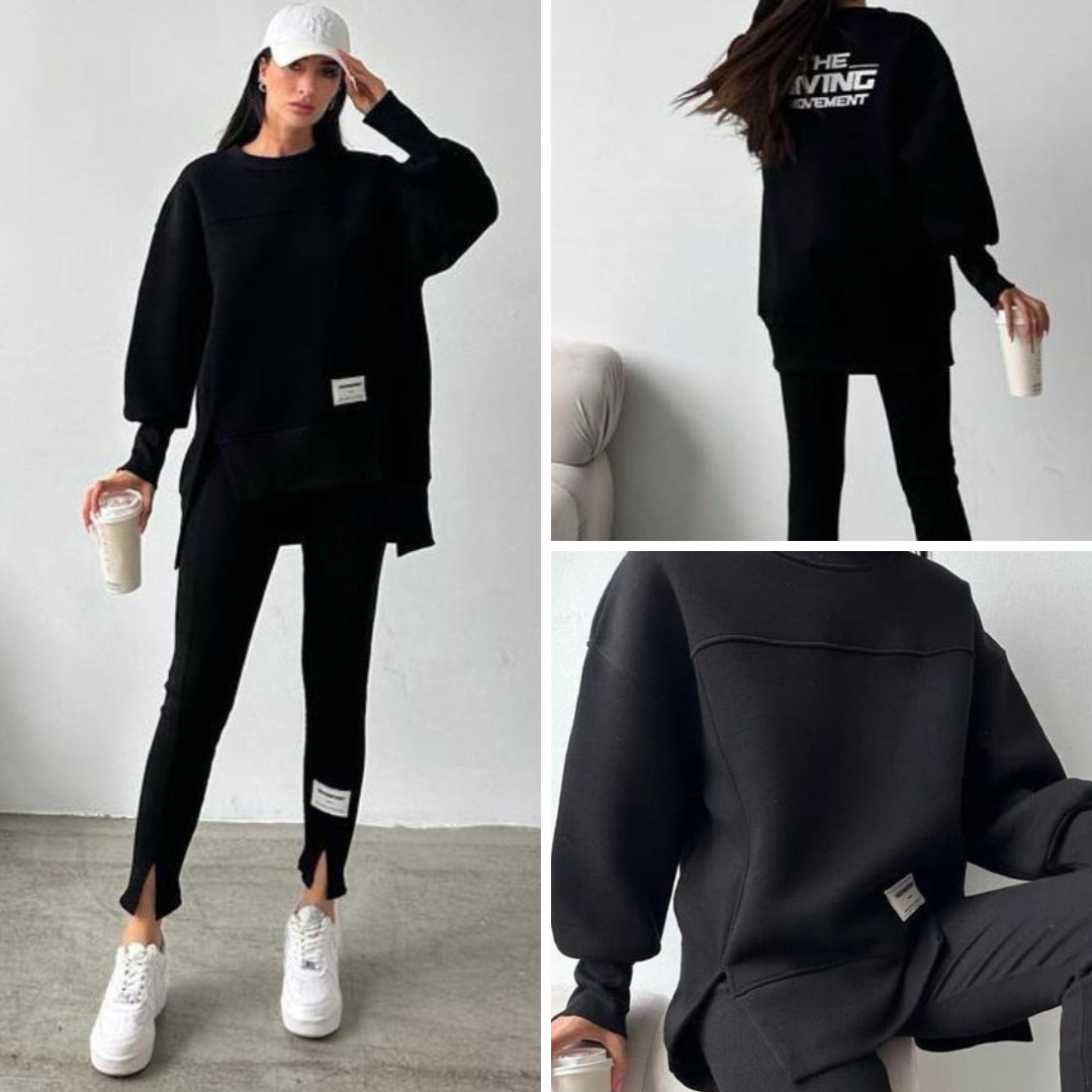 "Set med avslappnade sweatshirt-leggings"