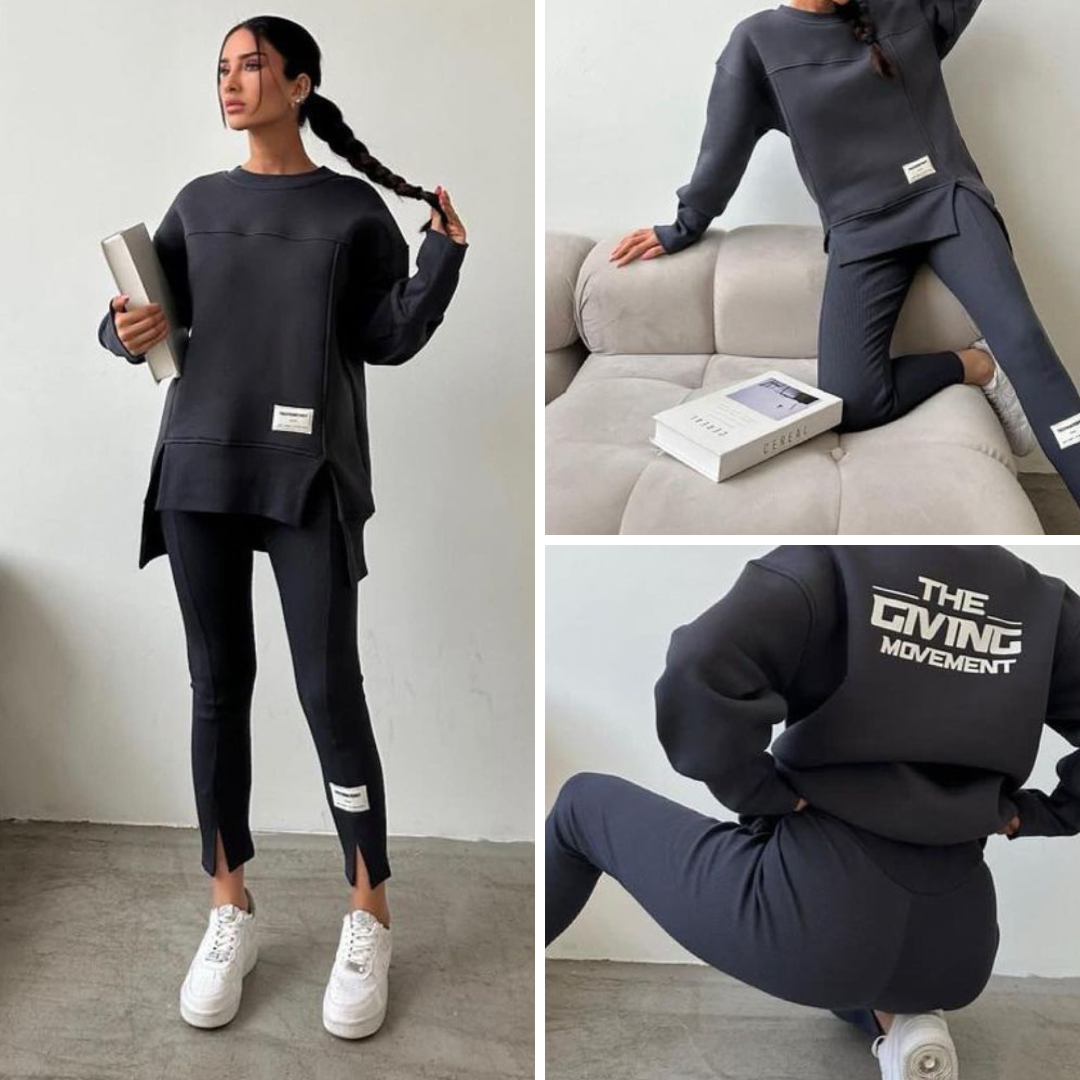 "Set med avslappnade sweatshirt-leggings"