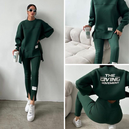 "Set med avslappnade sweatshirt-leggings"